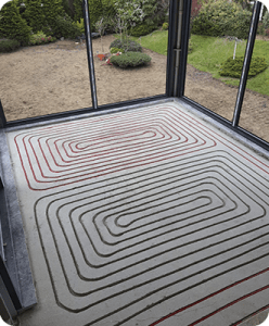 oluklu yerden ısıtma - şapkes çalışması